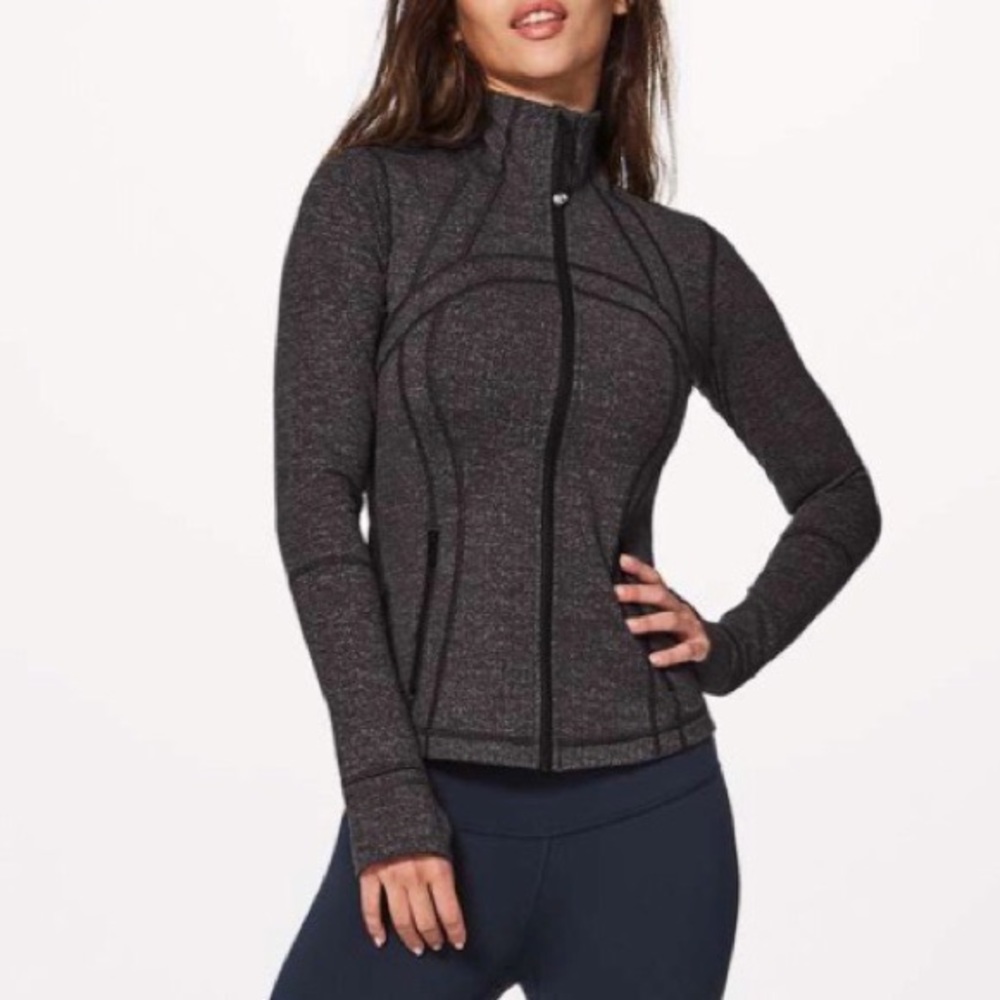 Dark black grey heathered lululemon define jacket size 12